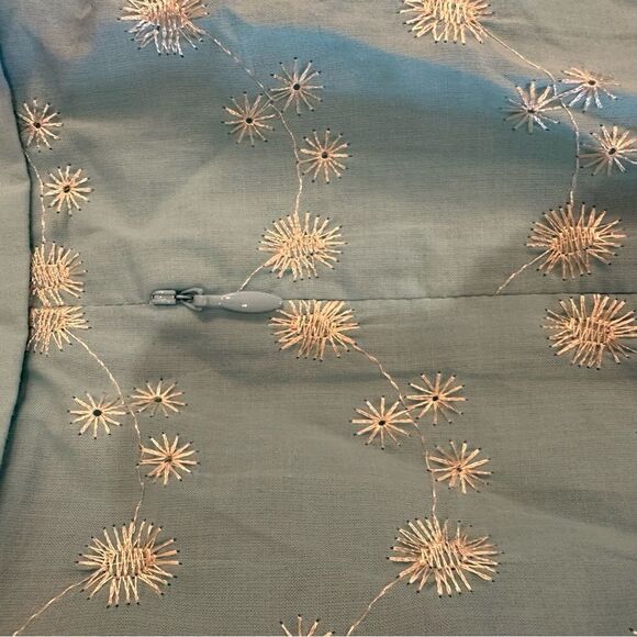 J. Peterman Dress Midi Size 12 Blue Floral Embroidered Vintage Gatsby Style - Picture 8 of 13